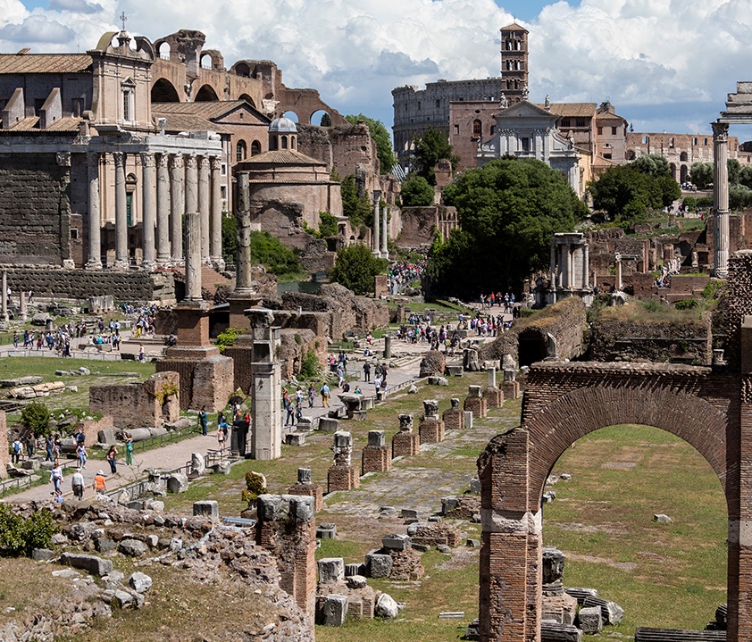 Ruinas del Foro en Roma. Italia