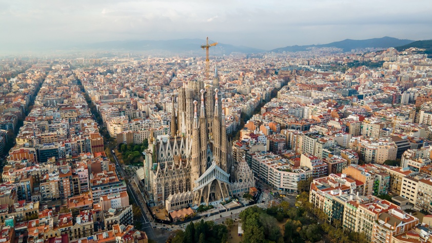 Vista aérea La Sagrada Familia. Barcelona. España